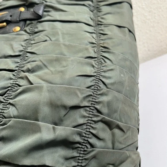 Prada Olive Green Quilted Nylon Tote with Gold Hardware - Picture 10 of 16